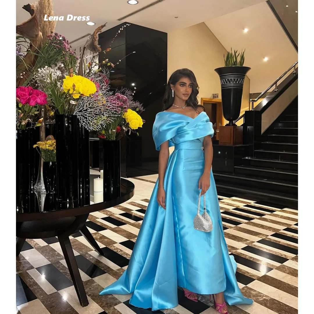 

Lena Custom Made Prom Gown Elegant Party Dresses Luxury 2025 Luxury Evening Dress V-neck Satin Cloth Mermaid Robe Soiree Wedding
