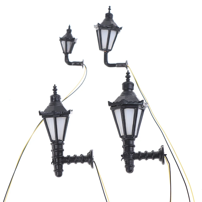 Mini architektoniczna lampa ścienna na dziedzińcu Model czarnego lampa zewnętrzna domku dla lalek