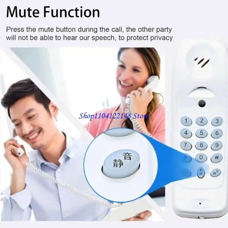 P9FA Corded Phone Telephone Simple to Operate and Wall/Desk Mountable Space Saving