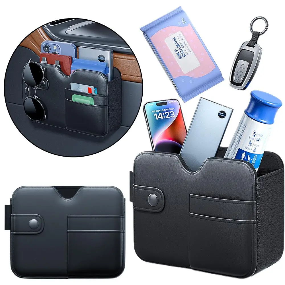

Car Seat Organizer Car Storage Bag PVC Leather Door Multi Hanging Back Functional Bag Seat Hanging Bag Storage Car Storage B6W5
