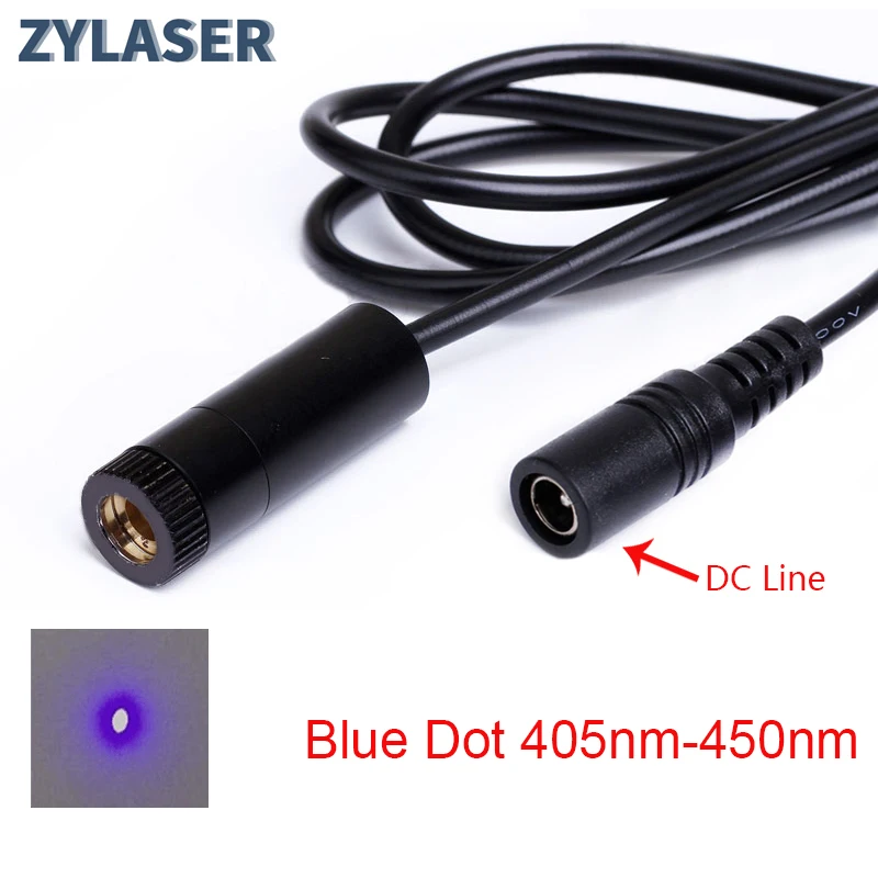 

Focusable D12x45mm 405 450nm Blue Dot Laser Module 1mw 5mw 30mw 80mw for Wood Positioning Cutting with DC Line