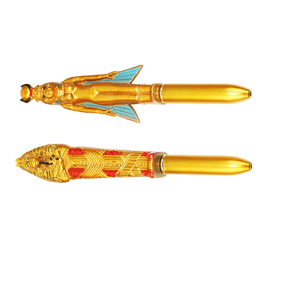 

2 Pcs Pharaoh Ballpoint Pen Premium Material Quick Dry Ink Portable Egypt Figurine Collection Advertising Activity Pen
