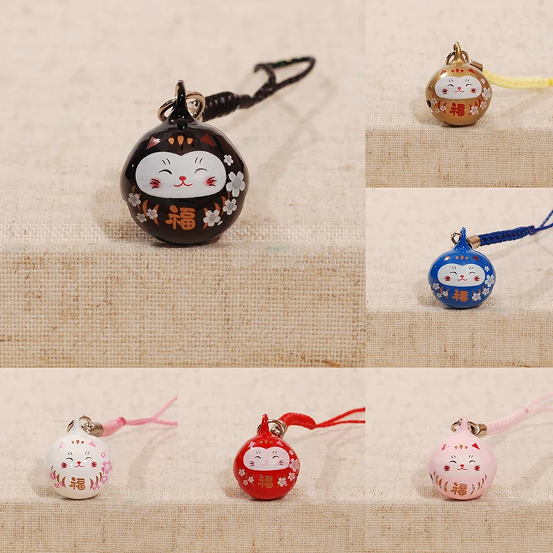 Japan's Lucky Cat Phone Lanyard Bell Ornaments Japanese Car Bag Pendant Key Chain for Women Phone Chain Key Chain for Couples