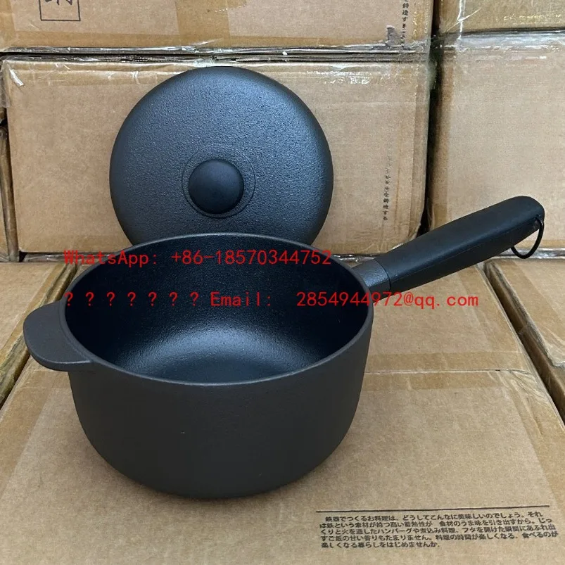 18Cm Cast Iron Small Saucepan Milk Pot One Person Food Cooking Uncoated Gas Induction Cooker Household