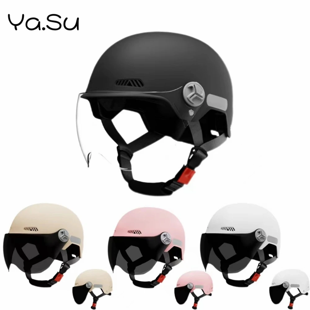 Electric Motorcycle Riding Helmet HD Double Mirror Sun Protection Anti-glare Four Seasons Universal Head Protection Helmet