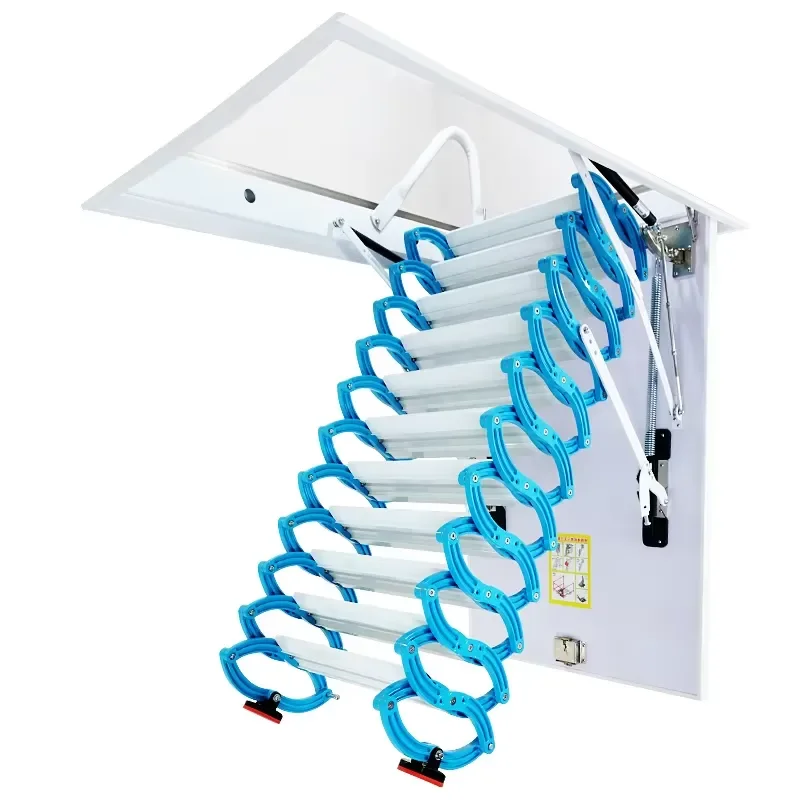 STLF GAOBU EN131 Certified Home Loft Roof Mount Ladder 300 lb Modern Automatic Electric Carbon Steel Telescopic Attic Stairs