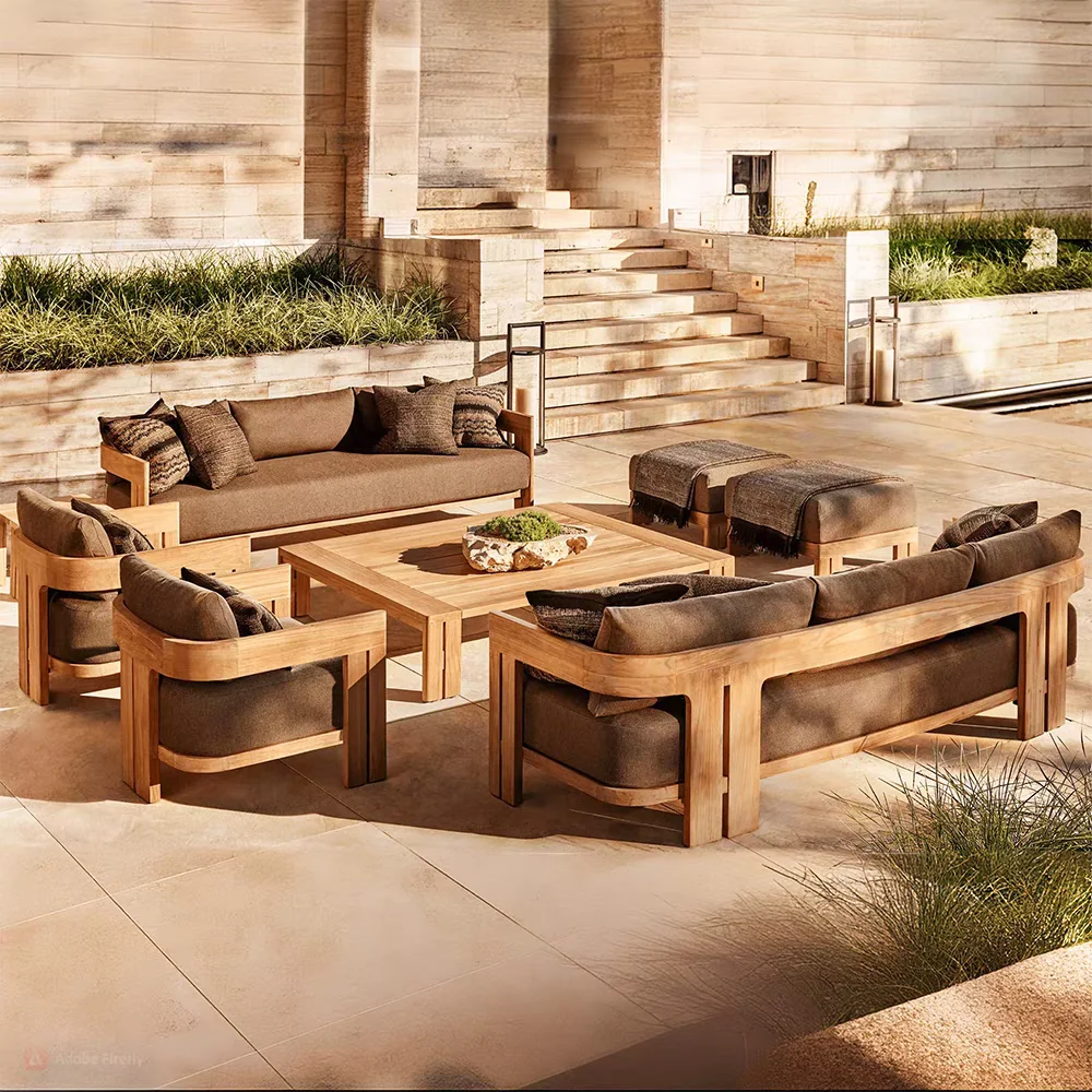 

Luxury Garden Furniture Teak Wood Outdoor Furniture Patio Sofa