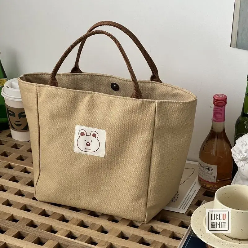 2022 Original homemade Japanese bucket Tote canvas bag simple and versatile literature portable bag female wholesale