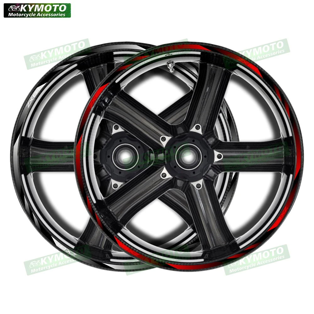 Für ZX-6R ZX6R reflektierendes Motorradzubehör 17 Zoll Vorder- und Hinterradaufkleber Nabe modifizierte Felgenaufkleber Dekoration