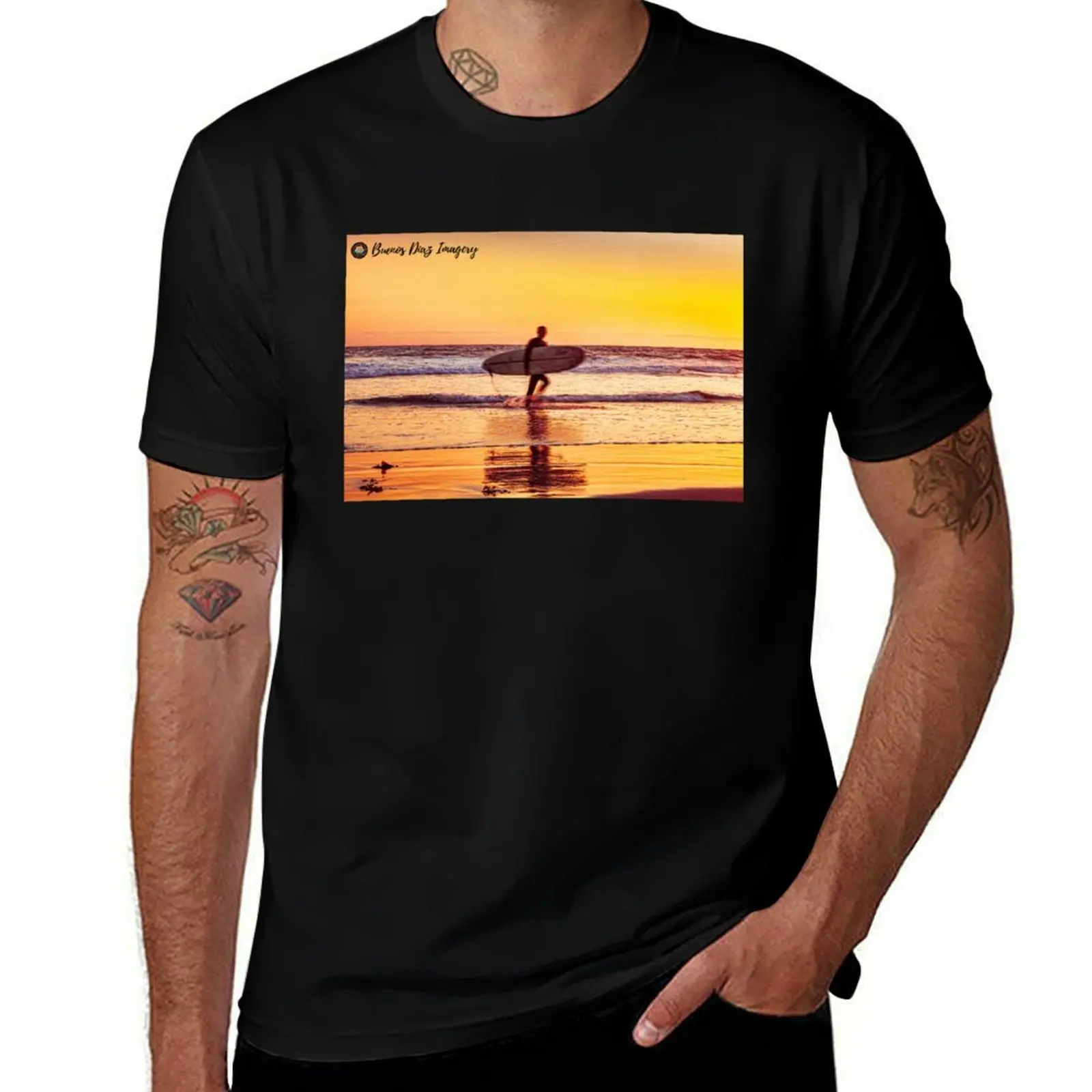 

Sunset Surfer T-Shirt graphic tee shirt custom t shirt Clothing heavyweight t shirts for men