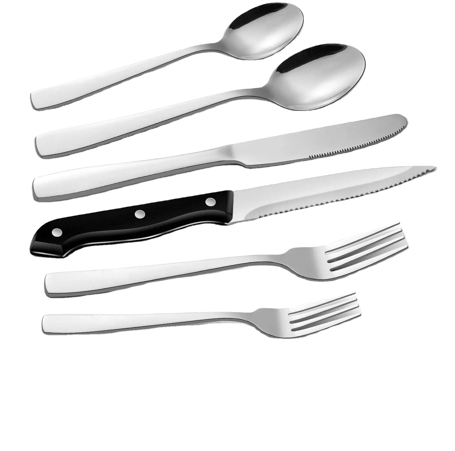 For Hiware 48-piece silverware set with steak knife for 8, stainless steel cutlery set for family kitchen restaurant hotel