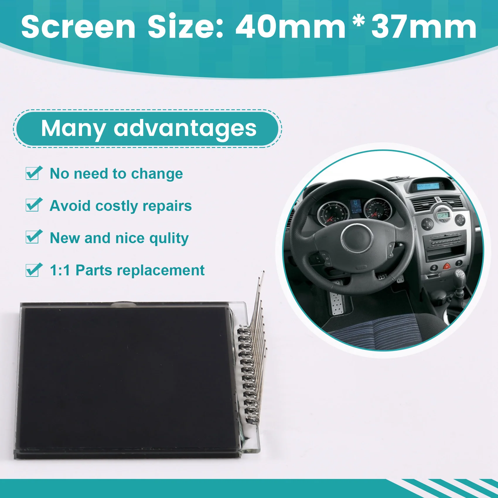 

Efficient For Renault Megane II,Clio III Car Instrument Cluster LCD Display Down-Part Numbers 8200364027 8201060299,8200628775H