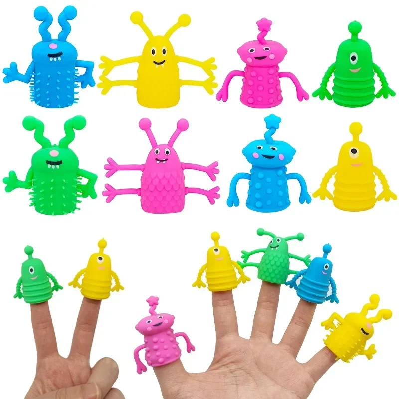 10/20 Stück Niedliche Monster-Fingerfiguren Weiche Gummi-Dehnbare Fidget-Spielzeuge für Geburtstagspartys Gastgeschenke Mitgebsel – Detail 4