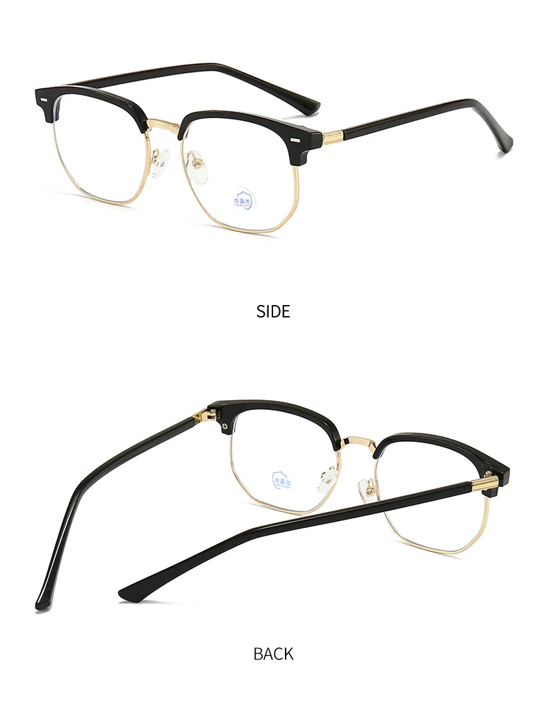 Photochrome Anti-Blue Ray-Brille, Anti-Strahlungs-Computerbrille für Damen und Herren, Halbrahmen-Sonnenbrille – Detail 7