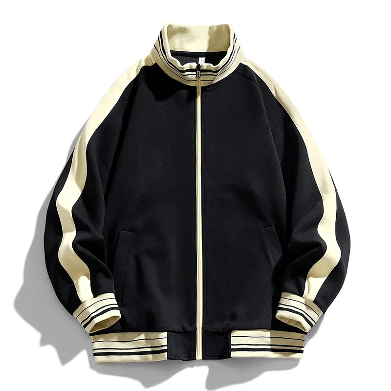

Осень-зима, новая модная мужская повседневная куртка с цветными блоками, простая мужская куртка-толстовка с воротником-стойкой и длинными рукавами на молнии
