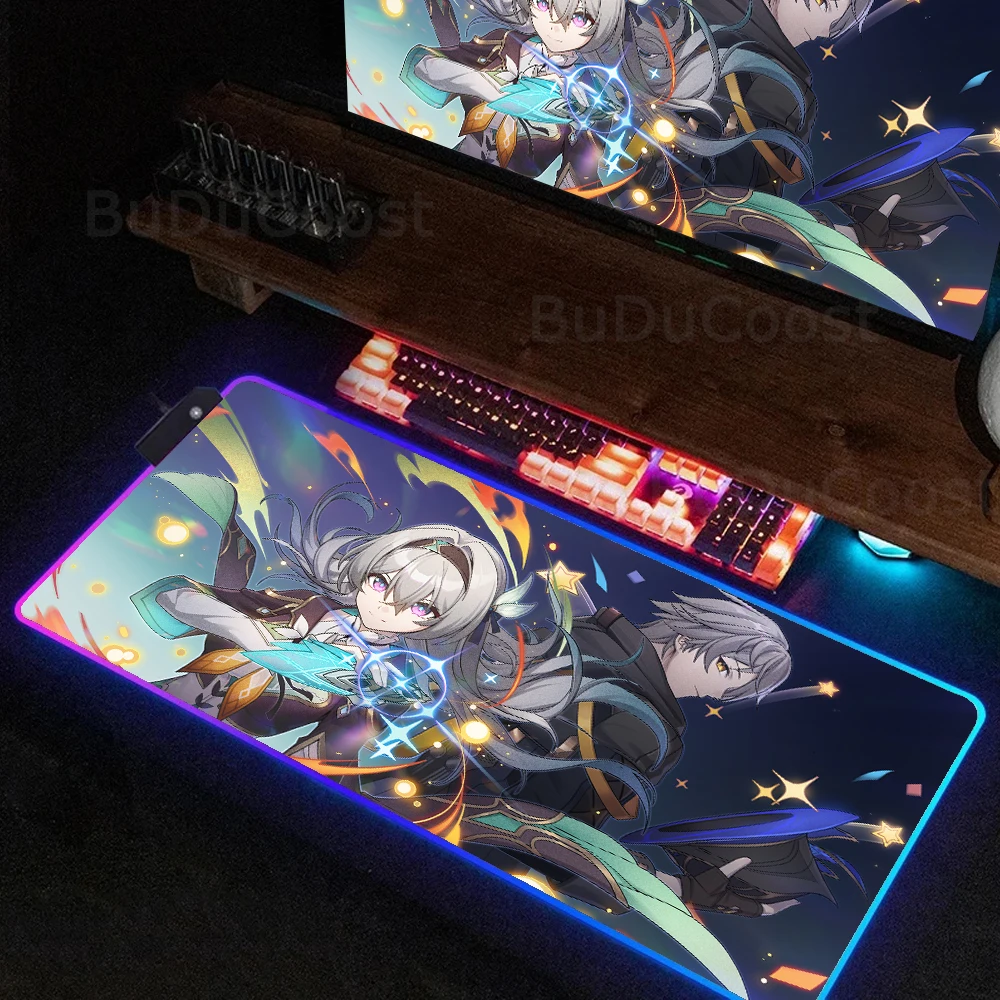 Honkai Star Rail Firefly MousePad High definition printing XXL mouse pad RGB backlight computer Large game accessories mouse pad