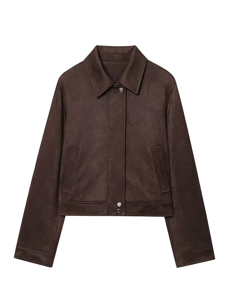 

Новая женская мода в европейском стиле, универсальный темперамент, однотонный дизайн, короткая куртка с длинными рукавами и лацканами