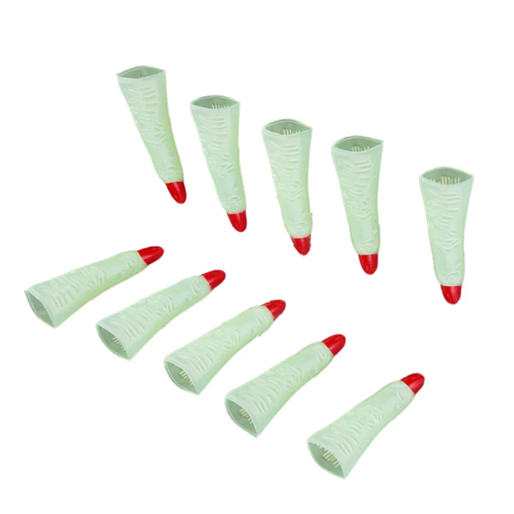 10PCS Halloween Witch Fingers Fake Nails Luminous Glow-in-the-Dark Spooky Scary Witches Fingers Party Props Costume Fingers