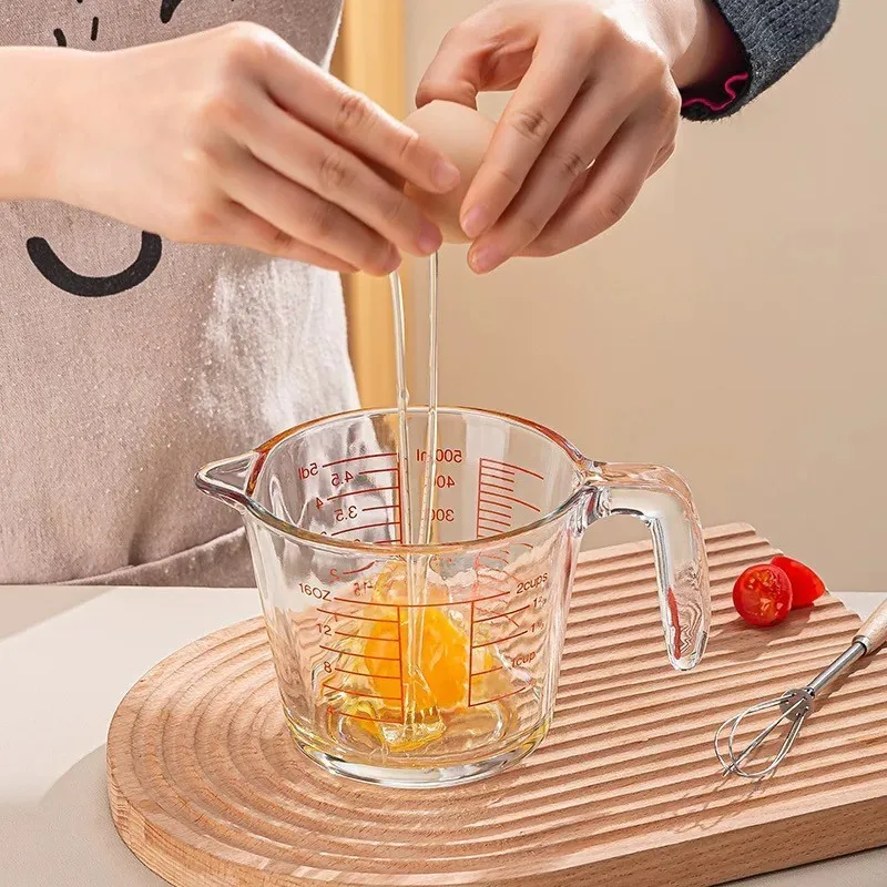 

Oven-Safe Measuring Cup - 500ml Durable Glass Measuring Cup with Clear Markings for Precise Liquid & Solid Measurements