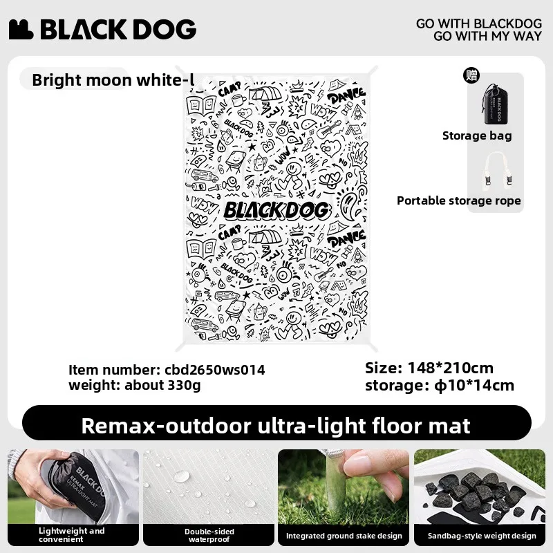Blackdog Outdoor Picknickmat Verdikte vochtbestendige mat Graffiti Tide Cool Fashion Ultralichte waterdichte campingmat Draagbaar