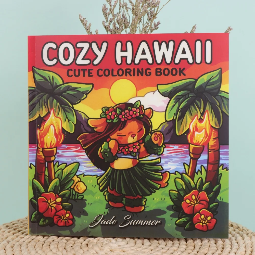 

A relaxing and warm coloring book with a Hawaiian tropical theme, suitable for home DIY and stimulating creativity