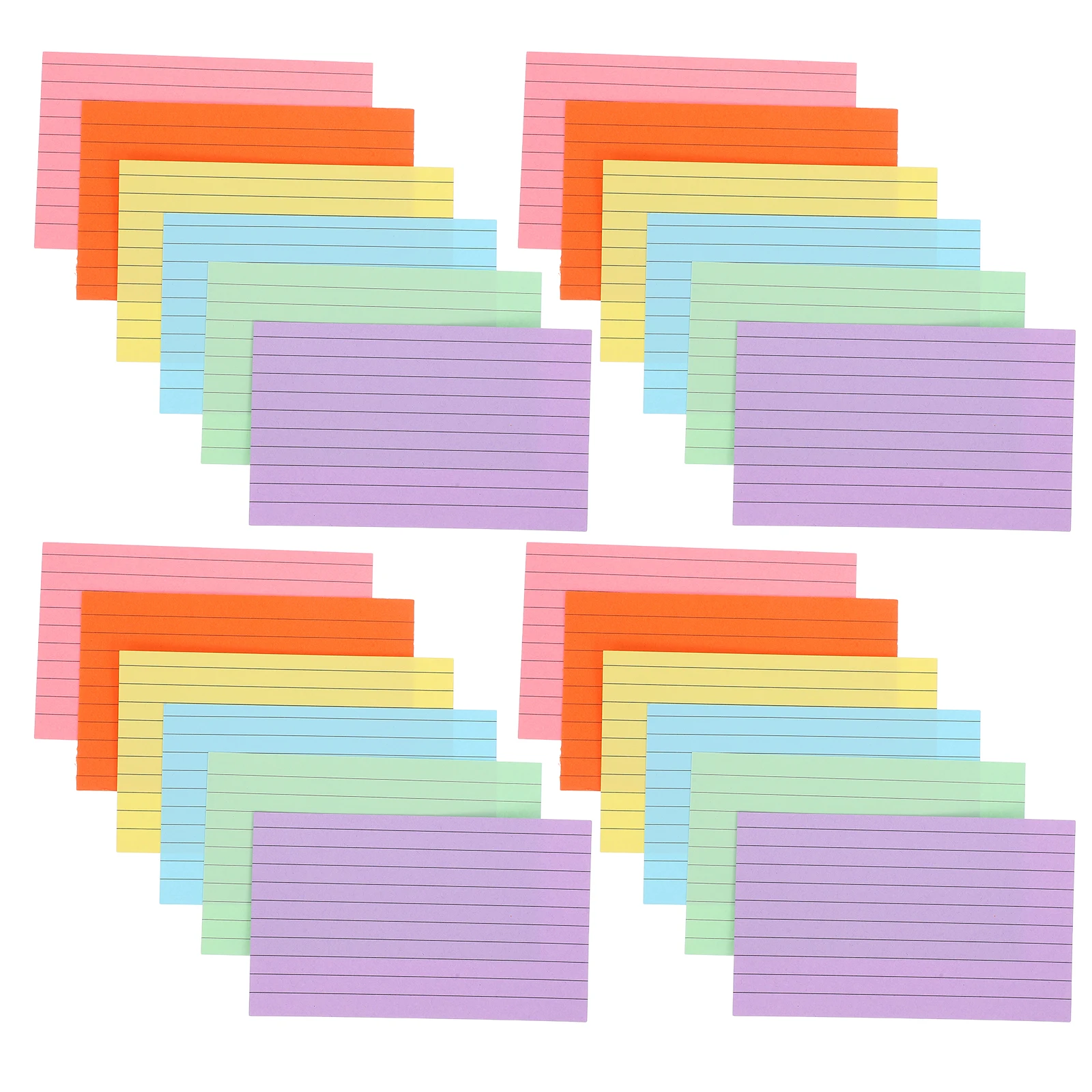 

300pcs Colorful Index Cards Notebook with Lined Flashcards Portable Size for Studying Office Work Note Taking