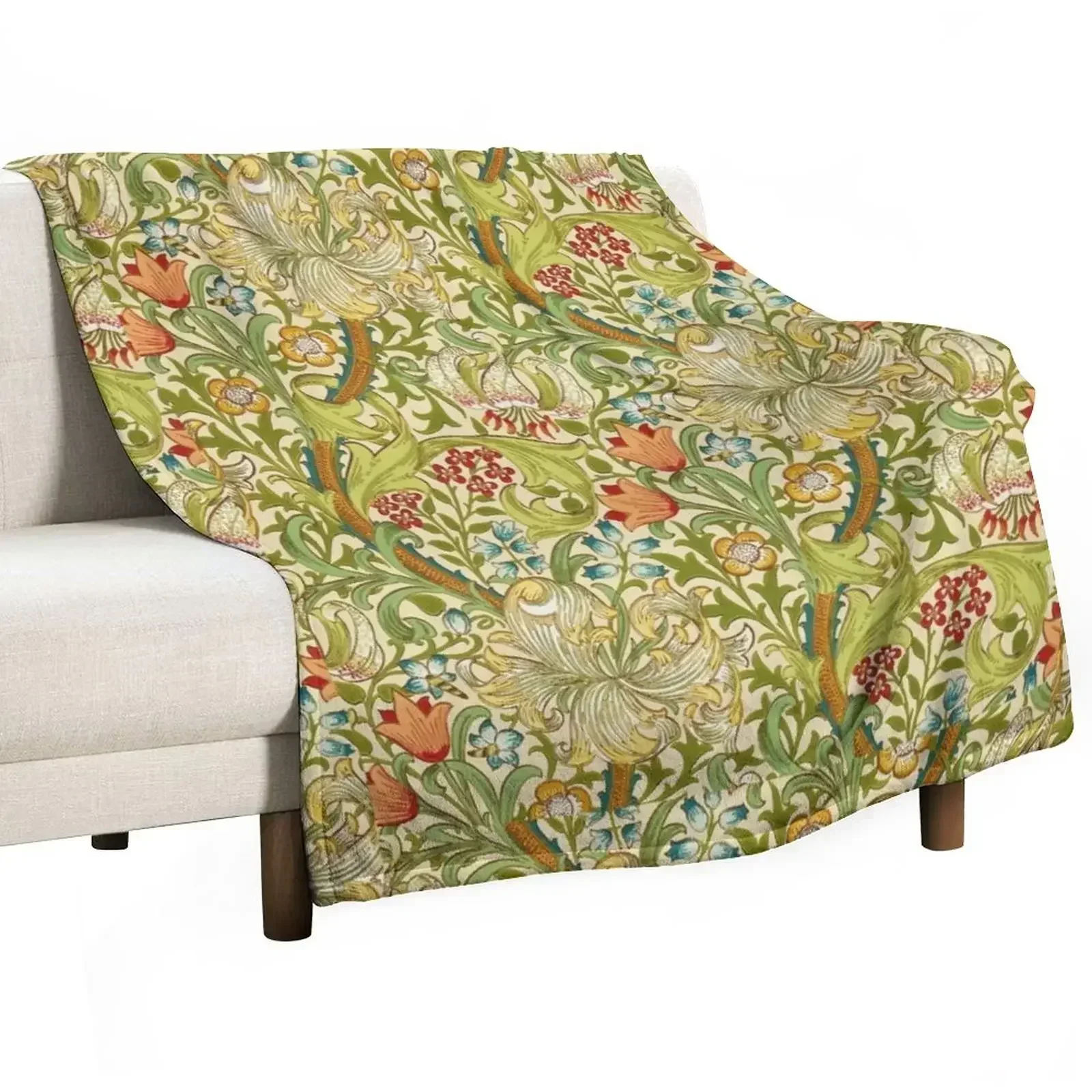 

William Morris Golden Lily Throw Blanket blankets and throws Hairy for winter Blankets