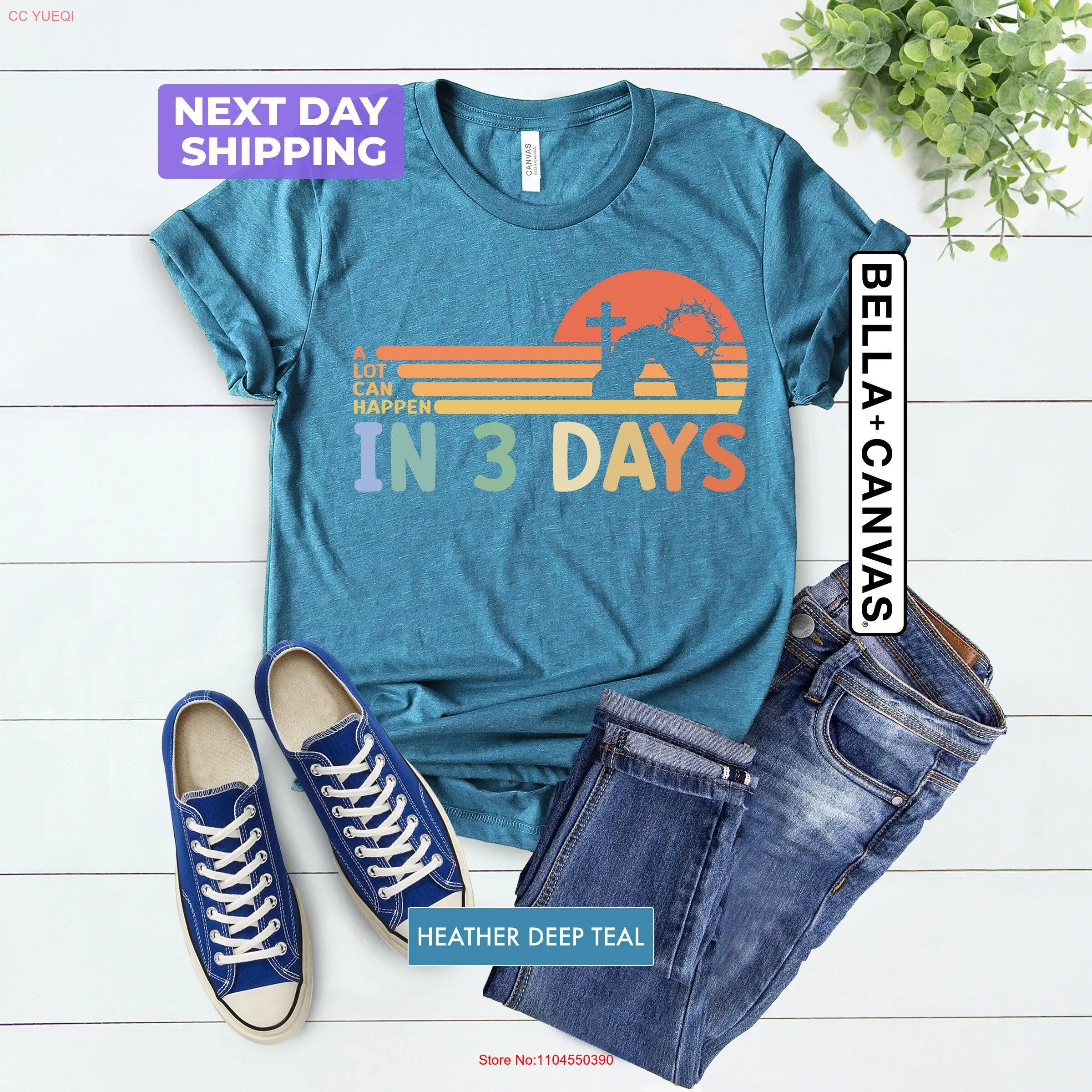 يمكن أن يحدث الكثير في 3 أيام تي شيرت ريترو عيد الفصح عائلة مسيحية قدرتفع يسوع الدينية بأكمام طويلة أو قصيرة