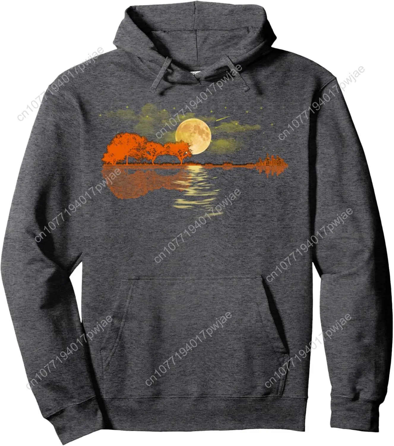 Felpa con cappuccio pullover per chitarra Nature Guitar Lake Shadow Love Pullover con cappuccio