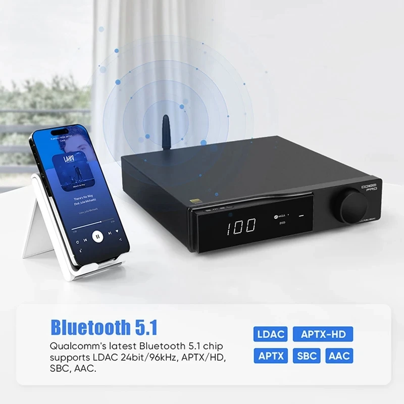 Imagem -04 - Smsl-dac Decodificador Duplo Hi-res Mqa Dac Es9039q2m Duplo Bluetooth 5.1 Dsd512 Opa1612 Hdmi-arc High End Digital Ps4 Do100 Pro