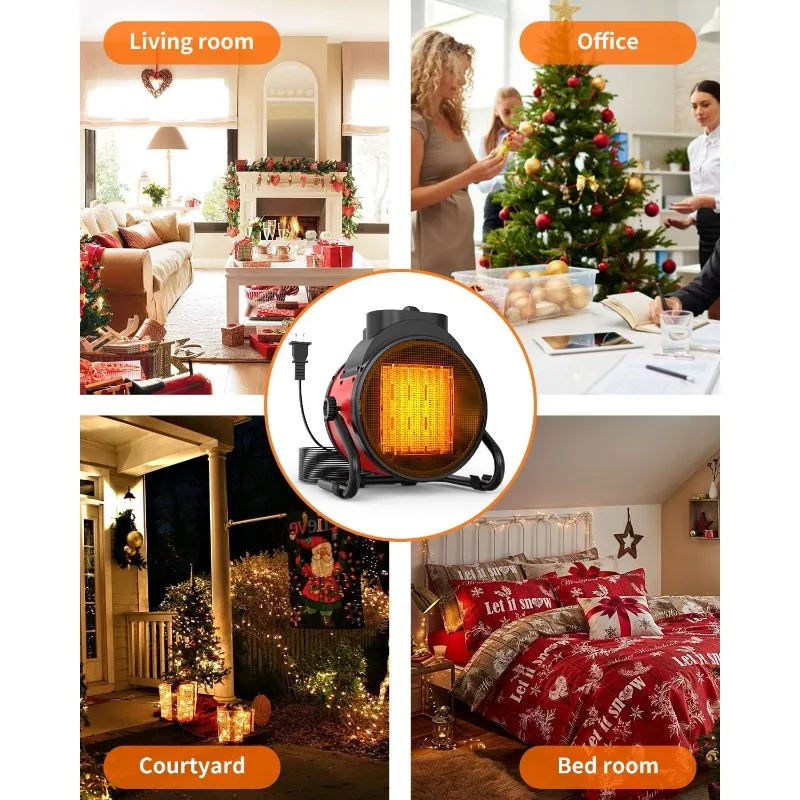 Portable Ceramic Electric Heater Thermostat Air Heater Radiator Room Fast Heating Automatic Shut Off Safety Function 2000W 3000W