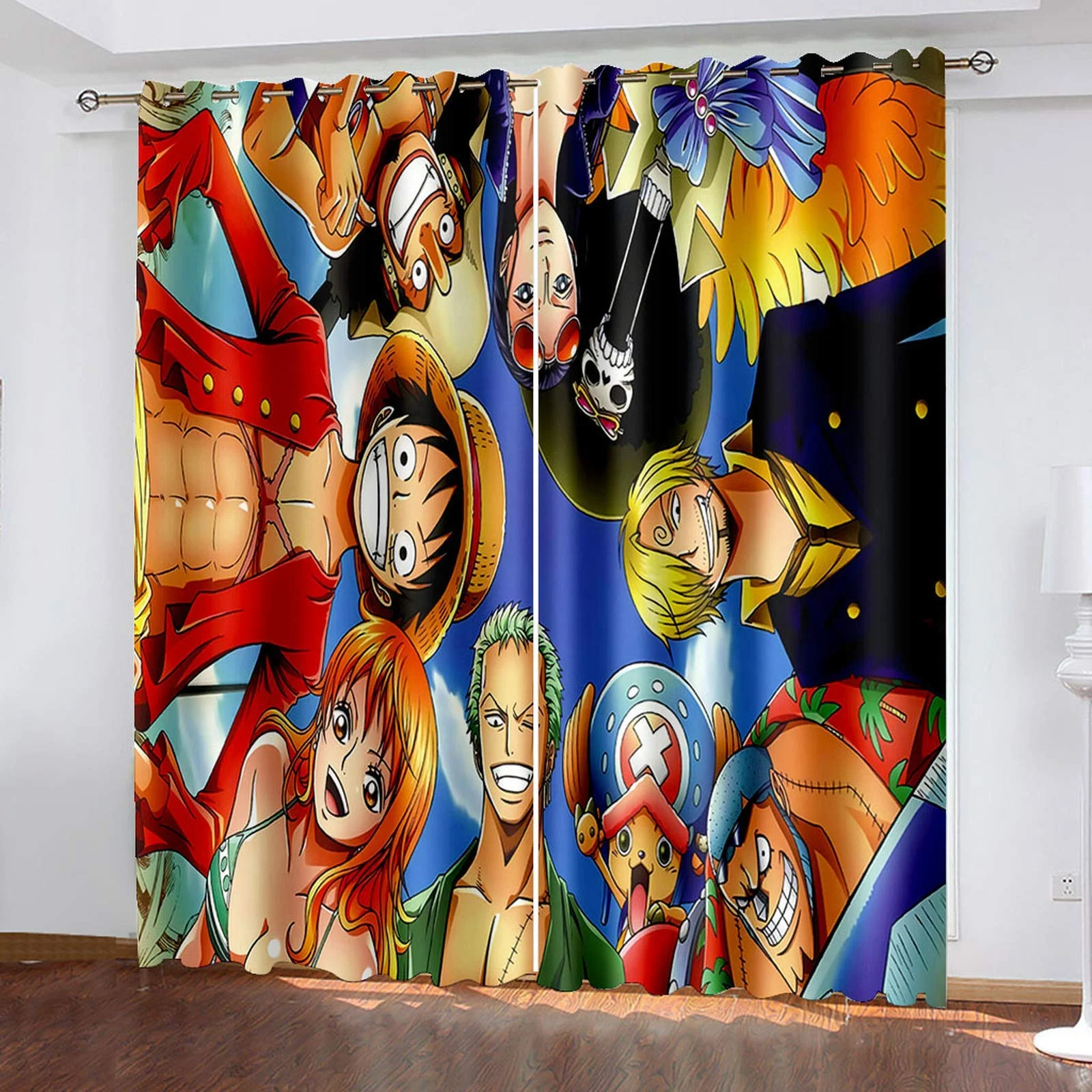 One Piece ComicsPrinted 100% polyester Curtains Living Room Bedroom For Blackout Curtains Kitchen Accessories Christmas Gifts