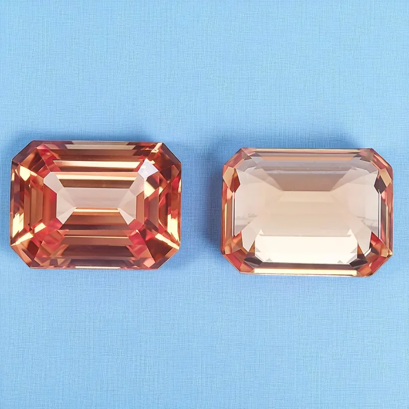Laborgezüchteter Padparadscha Rundschliff Roter Lotus-Farbton Extrem Glänzende Qualität DIY Ring Halskette Ohrringe Hauptmaterialien Zertifiziert – Detail 4