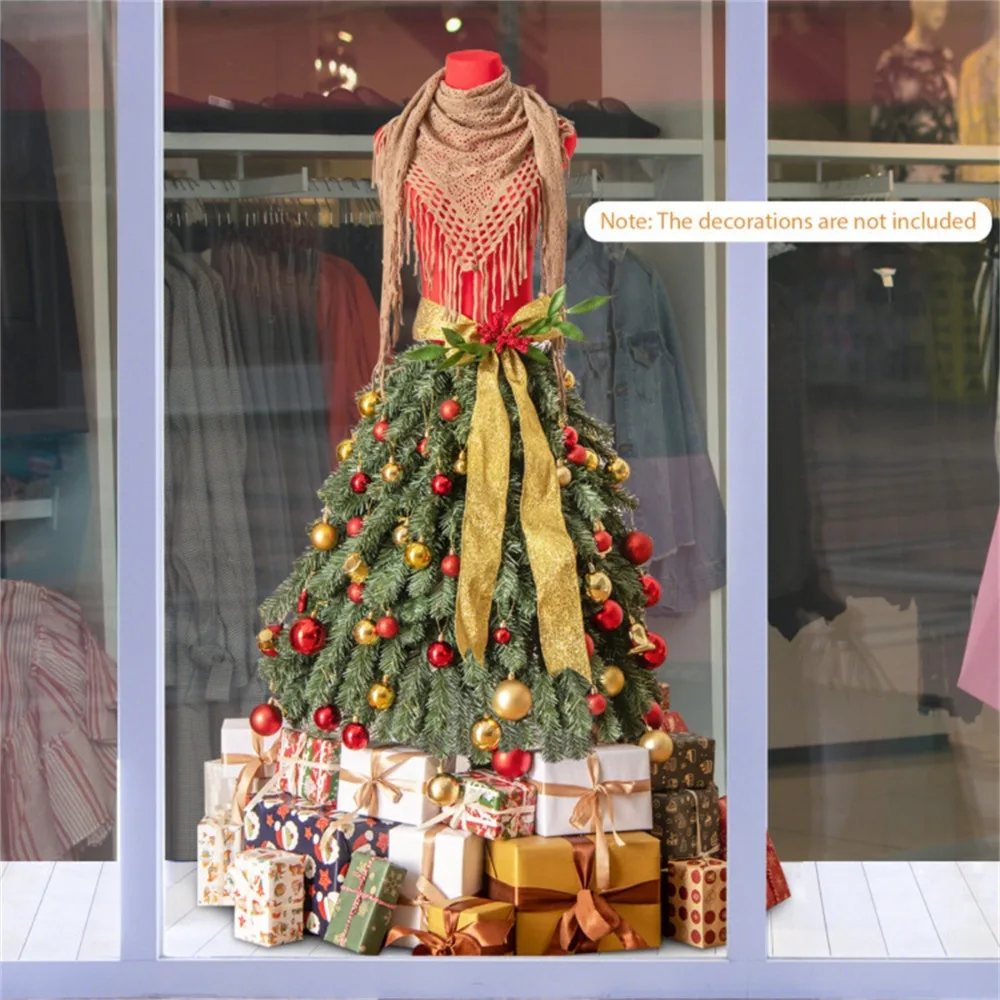 5 FT Pre-lit Mannequin Artificial Christmas Tree Dress Form Christmas Tree Skirts premium metal stand Materia