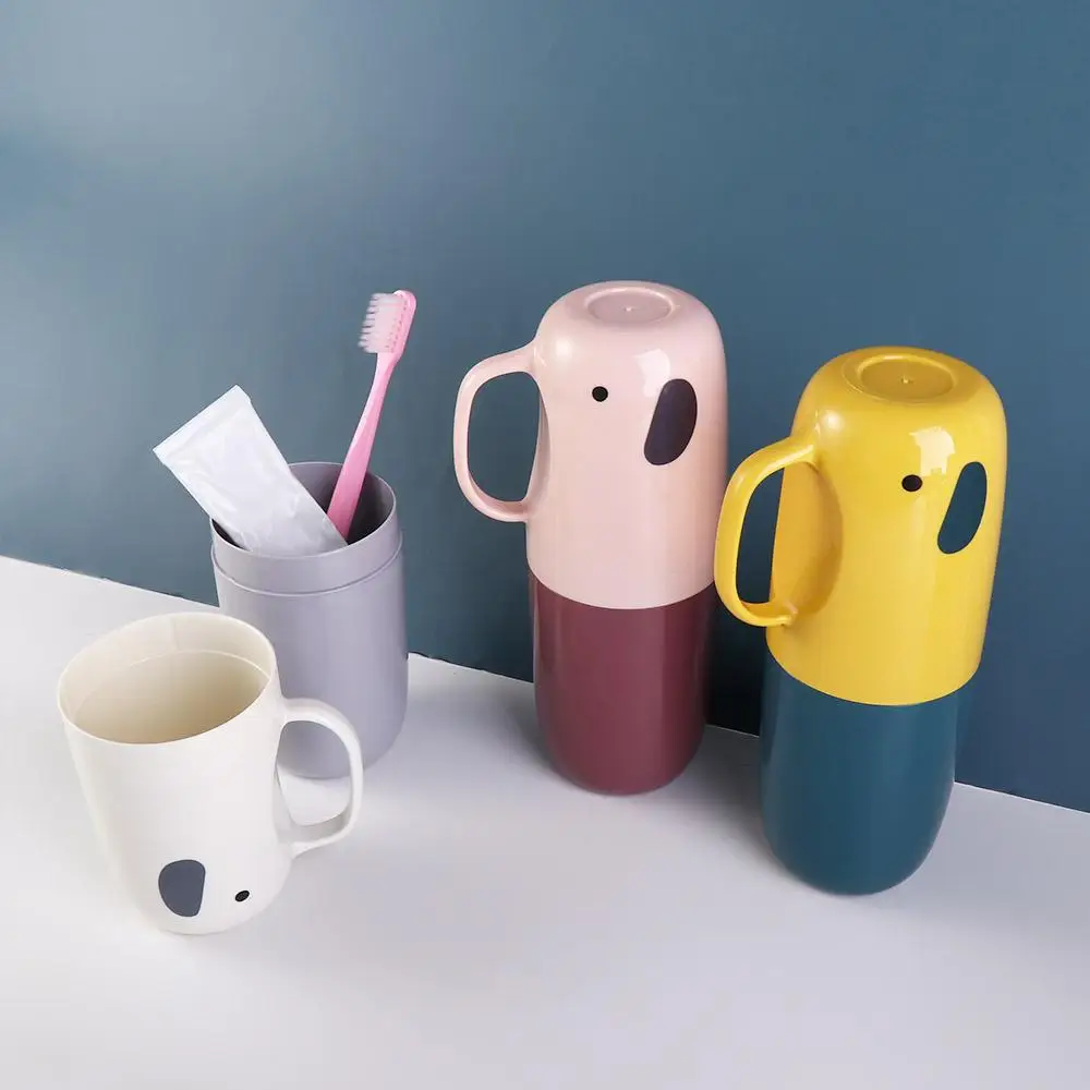 

Kids Adults Travel Cartoon Elephant Shaped Toothpaste Cover Toothbrush Case Storage Containers Box Cup
