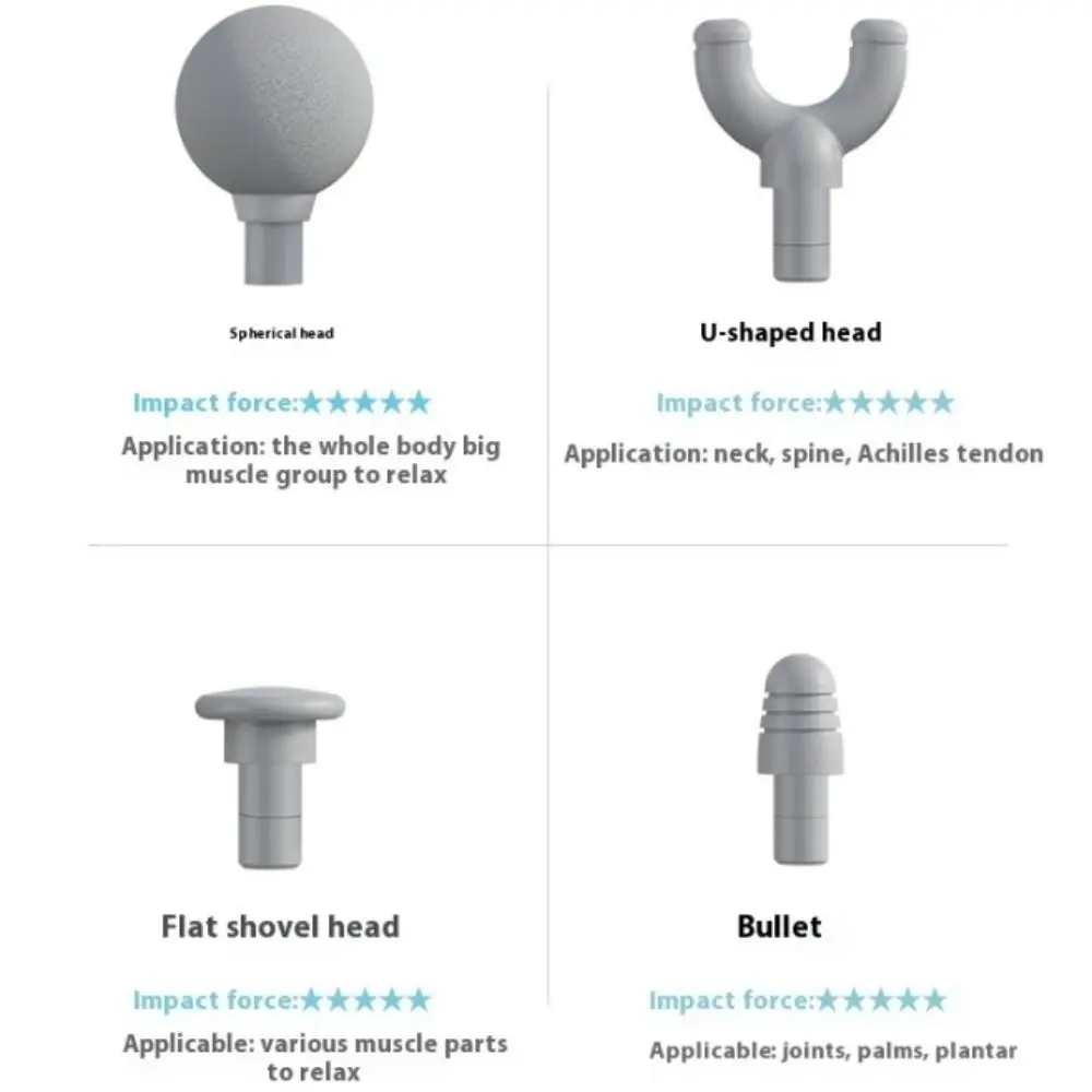 

Electric Mini Fascia Massager Self-assist Massage 4-type Heads Muscle Relaxation Massager Portable Adjustable