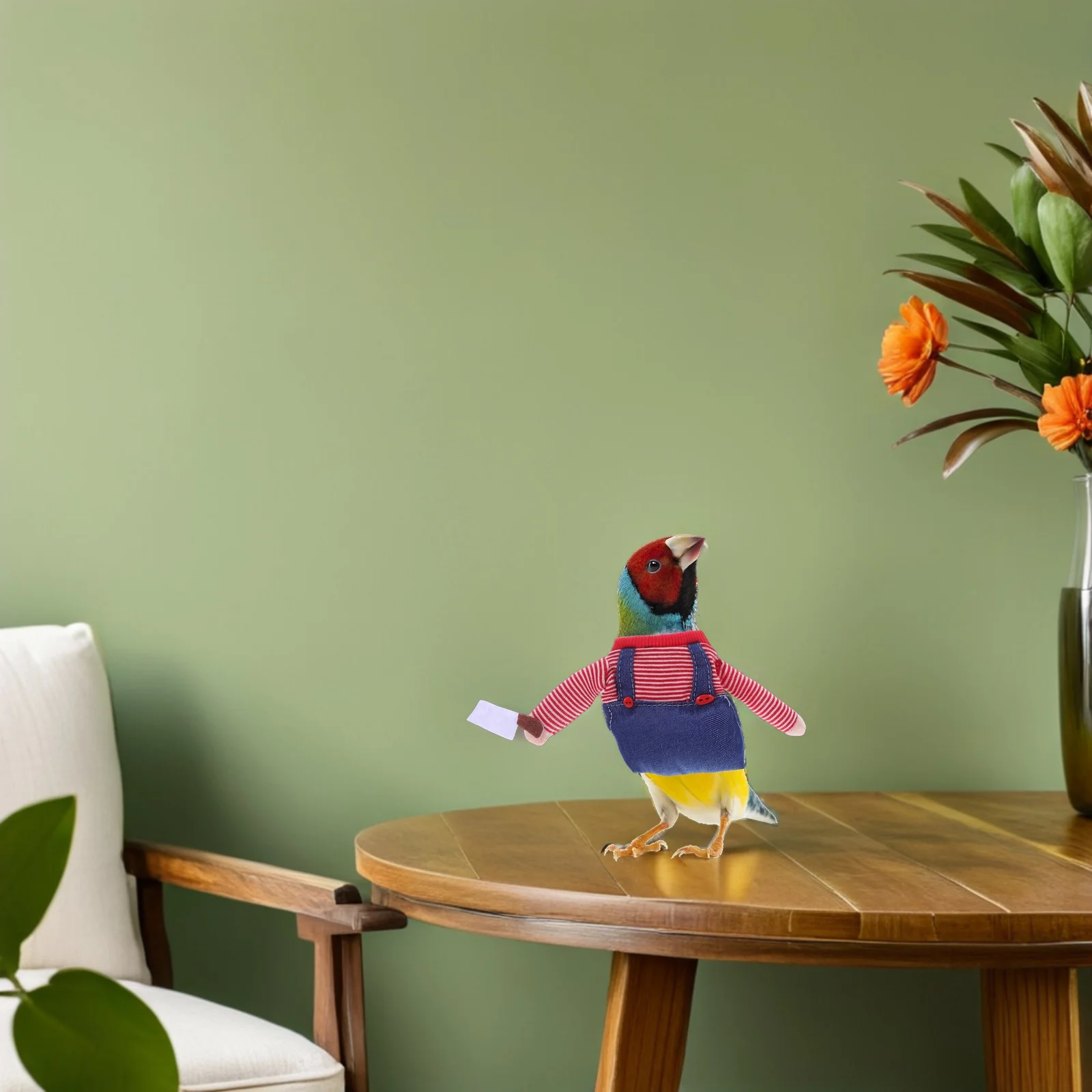 

Pet Bird Outfit Parrot Costume Apparel Breathable Fabric Cosplay Suit for Small Birds Conure Parakeet Flight Wear Festive