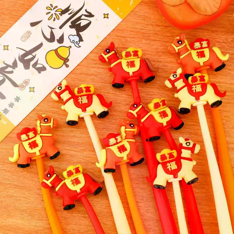 3Pcs Nette Cartoon Pony Schwingen Gel Stift Pferd Jahr Schreibwaren Stift Neutral Stift Student Kinder Schule Schriftlich Schreibwaren