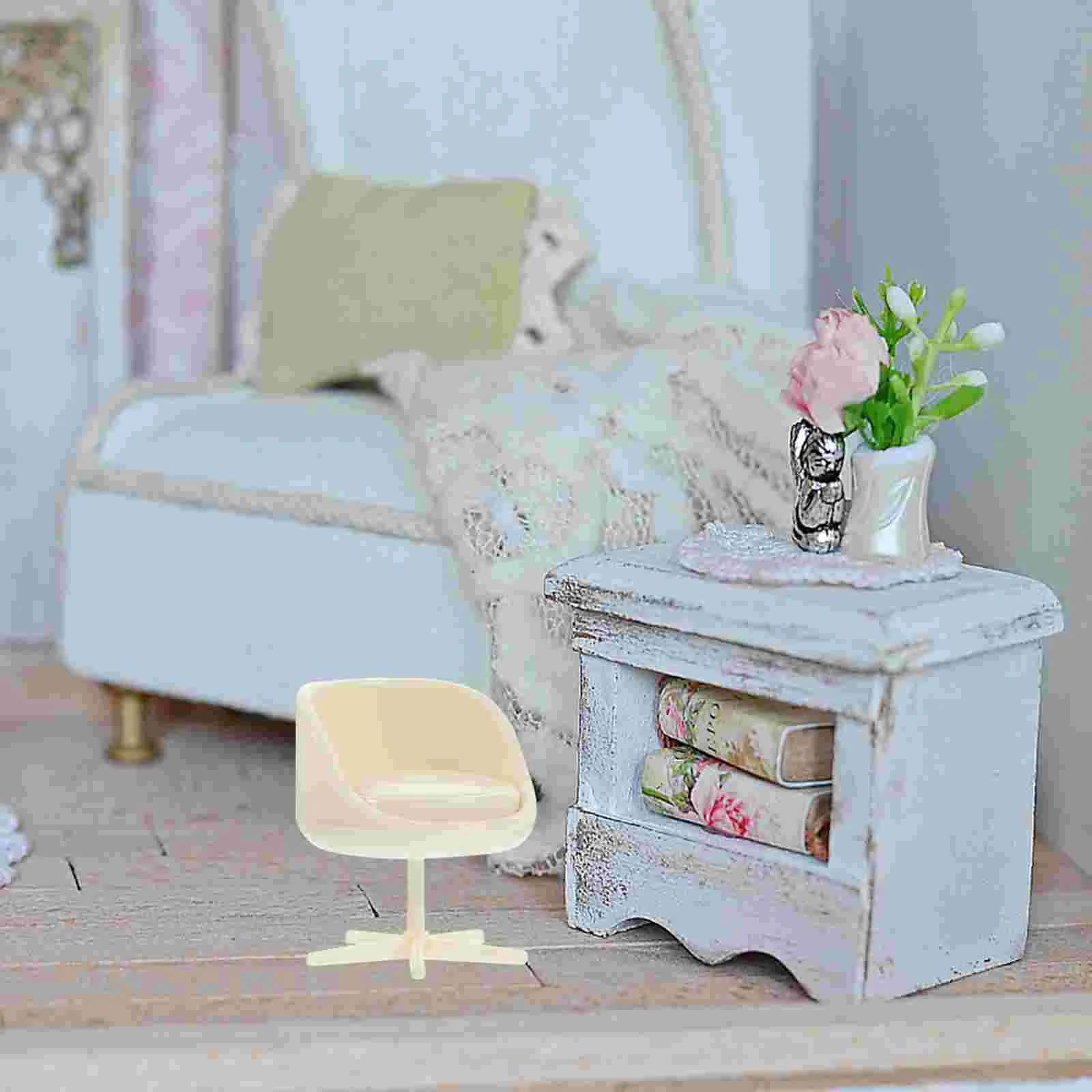 4 Pcs Miniature Chair Decoration Toy House Decorations Indoor Small Size Chairs Tiny Abs Model Sturdy