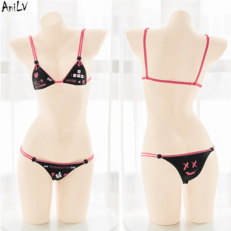 AniLV Anime gra strój kąpielowy bikini seria jednolite Cosplay impreza przy basenie plaża kobiety DVA konsola drukuj krowa stroje kąpielowe stroje