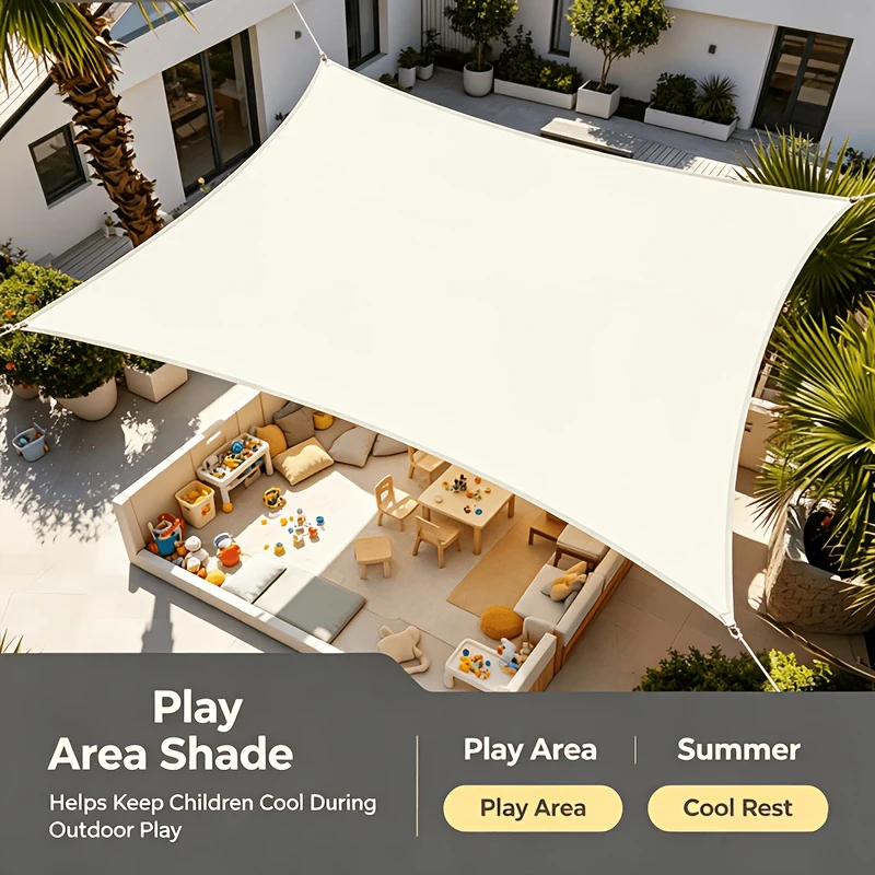 Waterproof Rectangle Sun Shade Sail 4 Corner Design Anti-UV Shade Canopy Outdoor Patio Backyard Pool Garden Awning Shelter