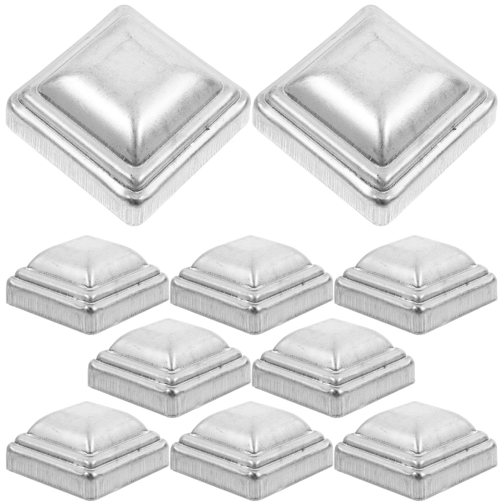 

20 Pcs Fence Post Caps Metal Baluster Decking Iron Sheet Outdoor Covers Square Wooden Toppers Replacement Gardening
