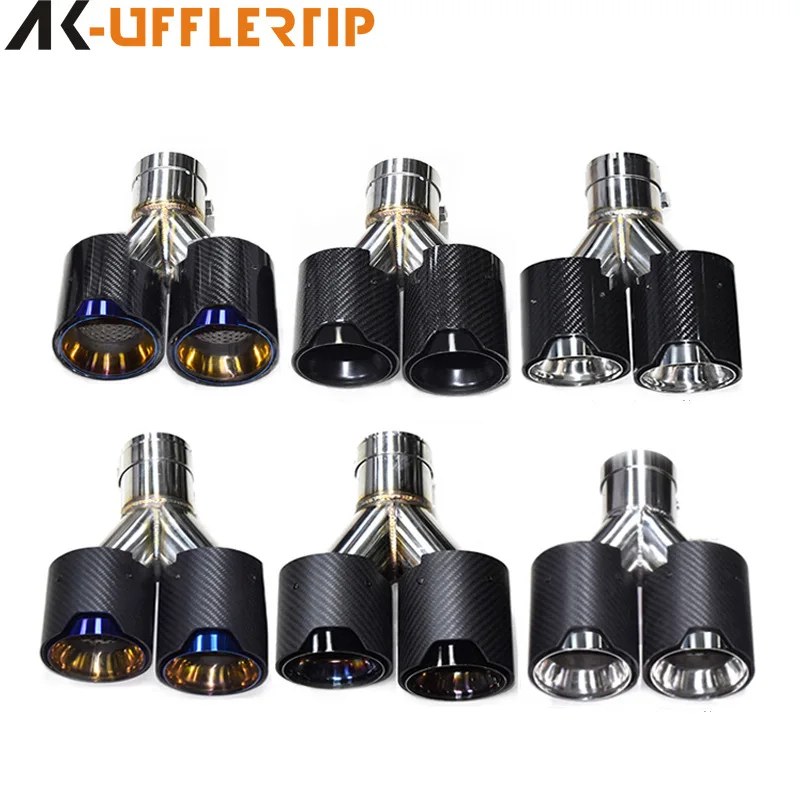 

Suitable for BMW 12356 series X3X4535 modified four stainless steel carbon fiber exhaust pipe tail throat tail nozzle