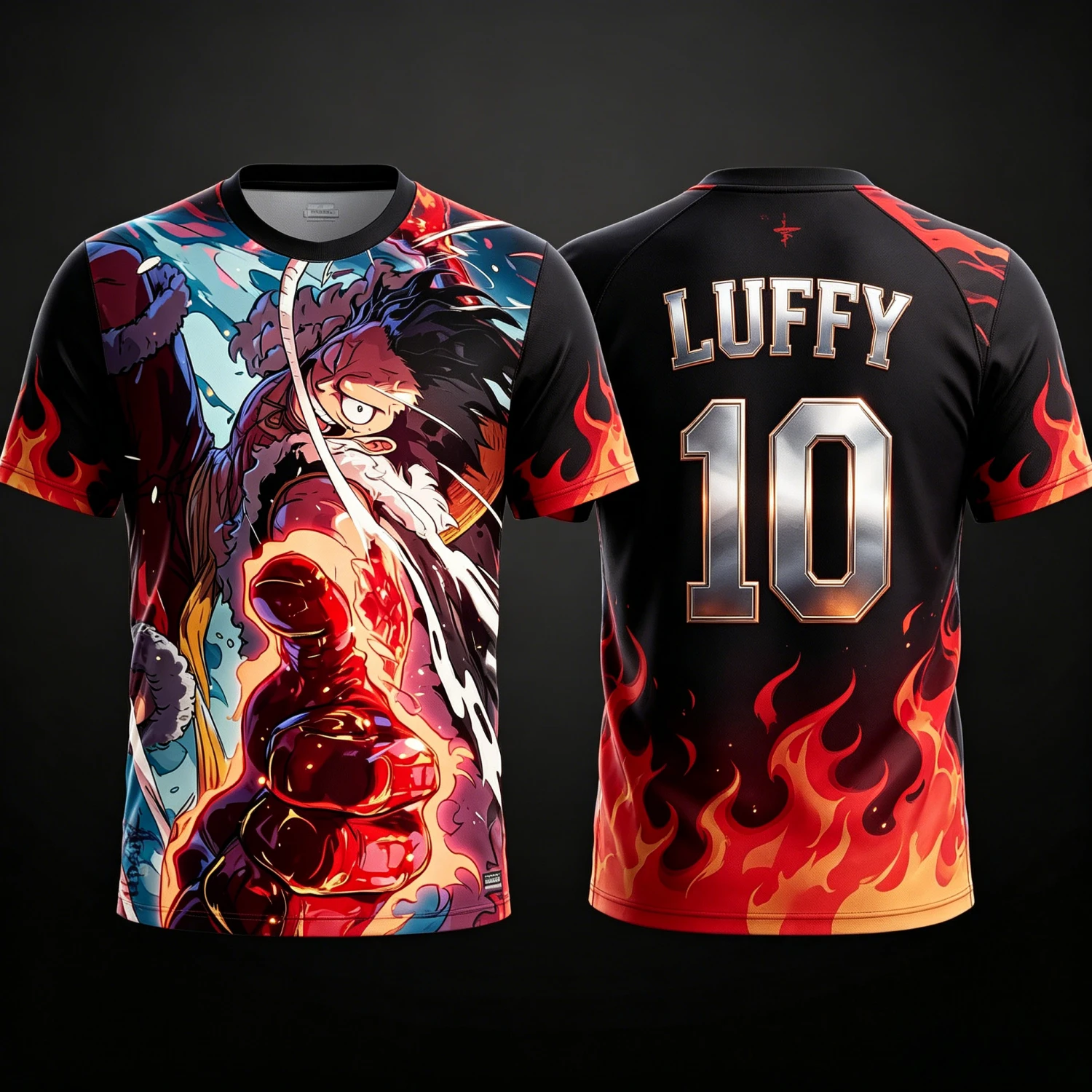 2026 Summer One Piece Luffy Retro Cosplay T-shirt Men's Oversized 3D Printed Short-sleeved Family Unisex Children's Sports Shirt