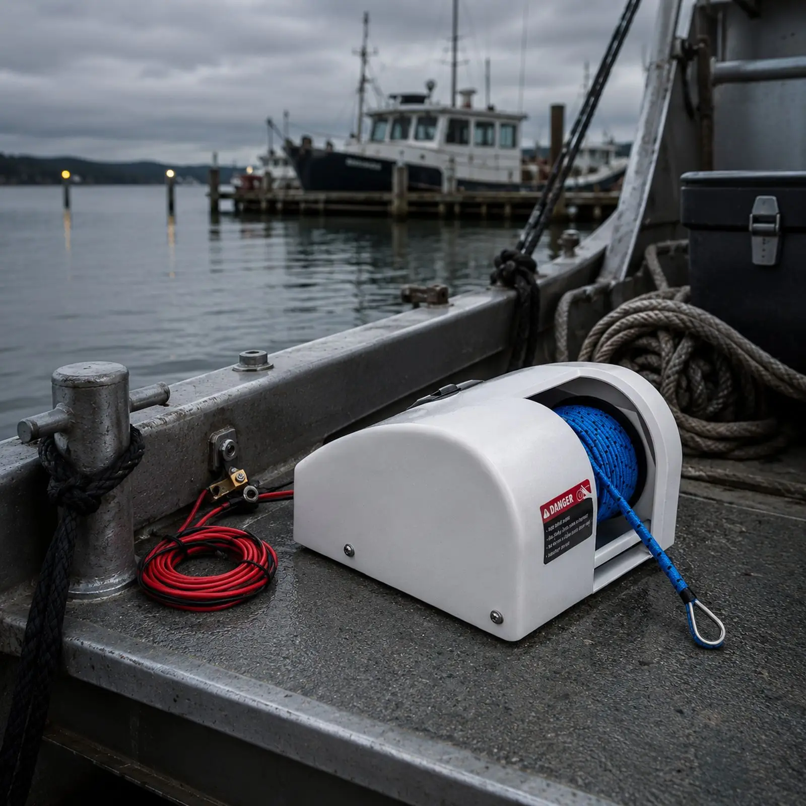 Remote Control Anchor Winch for 25lb Anchors, Electric Marine Windlass with 98ft Rope and Bracket Included