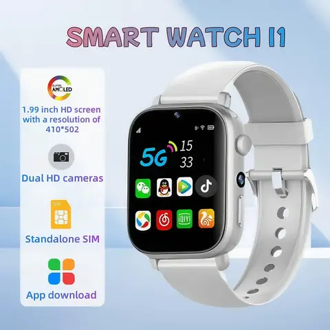 Nouveau 4G 5G réseau complet carte SIM Smartwatch I1 avec caméra HD Wifi NFC GPS robuste Google Play Sport Android hommes femmes Smartwatch