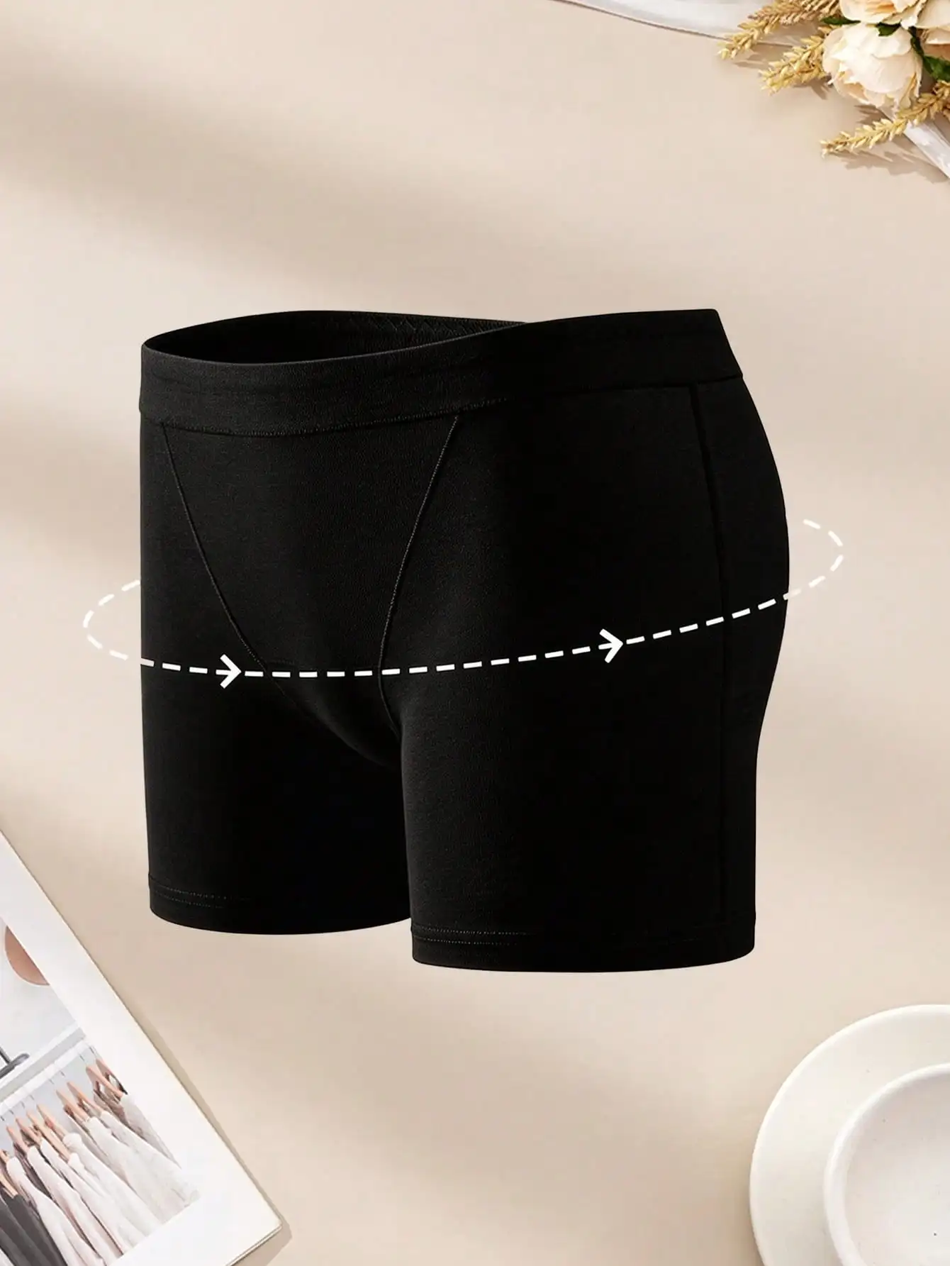 2PCS Cotton Safety Women's Shorts, High-Waist No-Roll Hem Inner Boxer Shorts, Soft and Comfortable Women's Underwear, Summer Tra image 4
