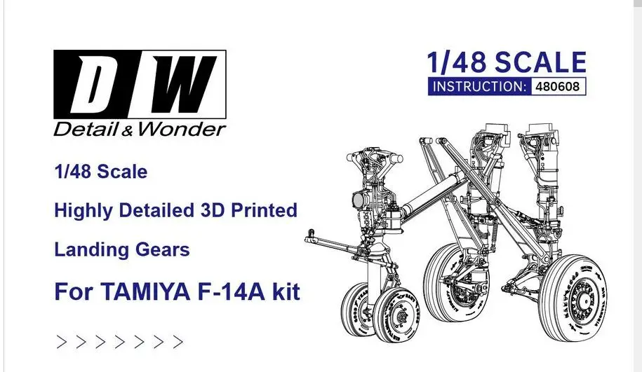 DETAIL& WONDER 480608 1/48 LANDING GEARS FOR TAMIYA F-14A KIT