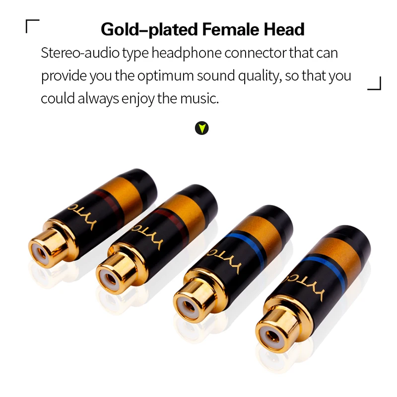 YYTCG 4 Cái/lốc Chất Lượng Cao Mạ Vàng Cổng Kết Nối RCA RCA Jack Cái Adapter Video/Audio Dây Cổng Kết Nối