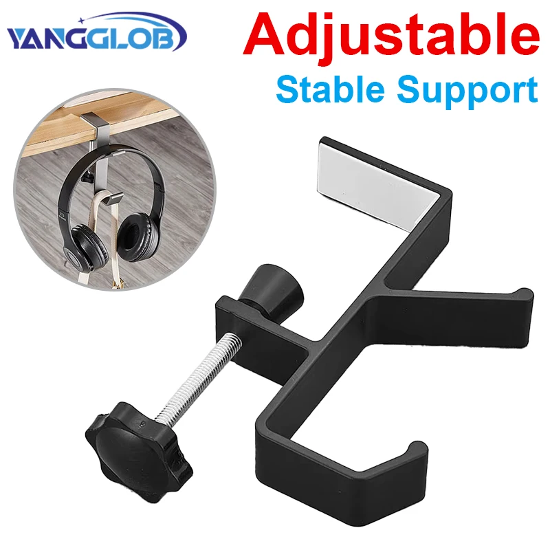 

Adjustable Desk Edge Hook Gaming Headset Desk Hanger Backpack Storage Hanging Hook Holder Punch-free Home Office Organizer